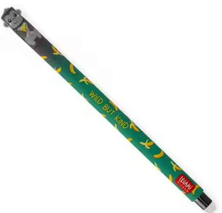 Erasable gel pen, Gorilla, sort, gelpen med blæk der kan viskes ud
