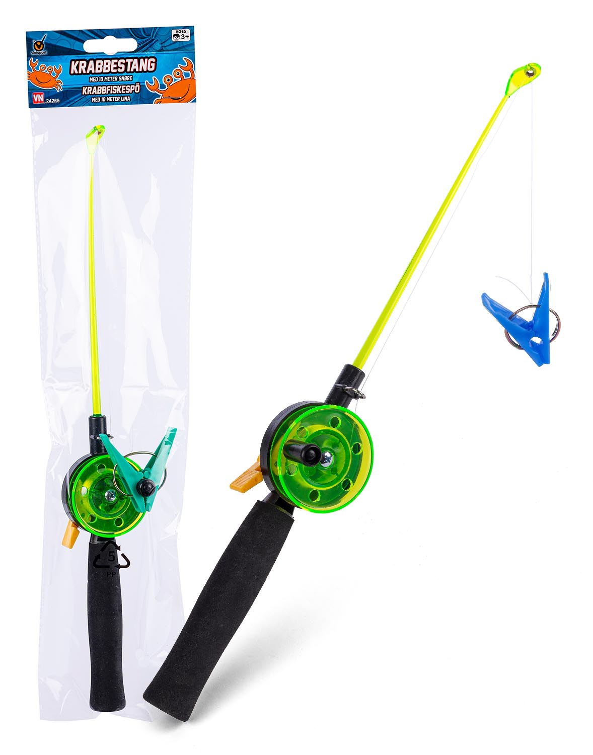 VINI Krabbefiskestang. 36 cm og 10 meter snøre.