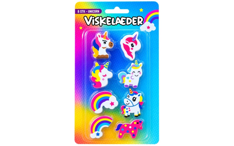 Viskelæder 8 forskellige figurer UNICORN