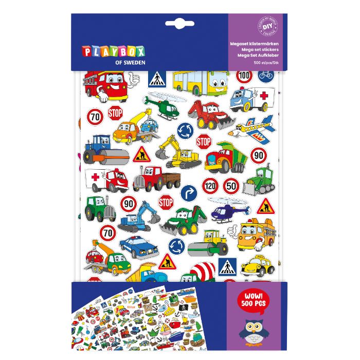 Mega sæt stickers med biler