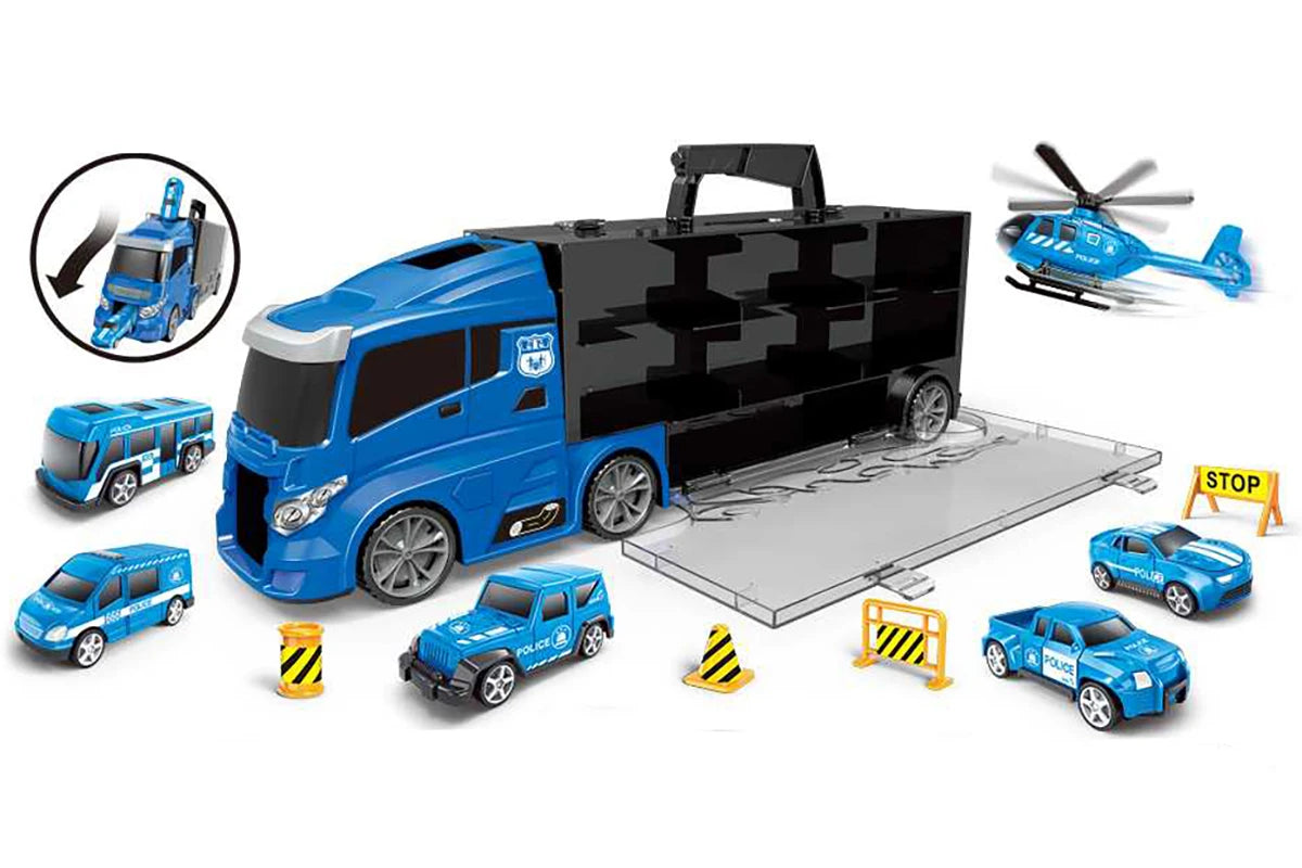 CONTRUCK Lastbil m/redningskøretøjer og skilte, politi