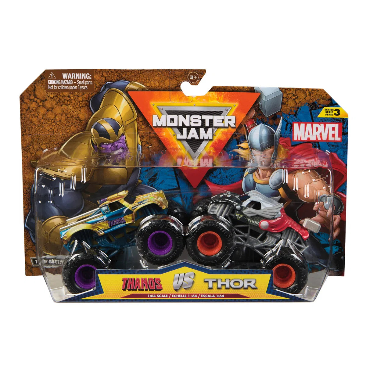 Monster Jam 1:64 Marvel 2-pak Thanos Vs Thor