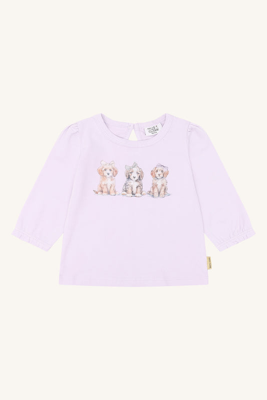 Hust and Claire bluse med hunde 98 cm