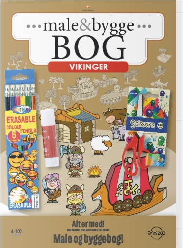 CREAZOO Male & byggebog SÆT Vikinger
