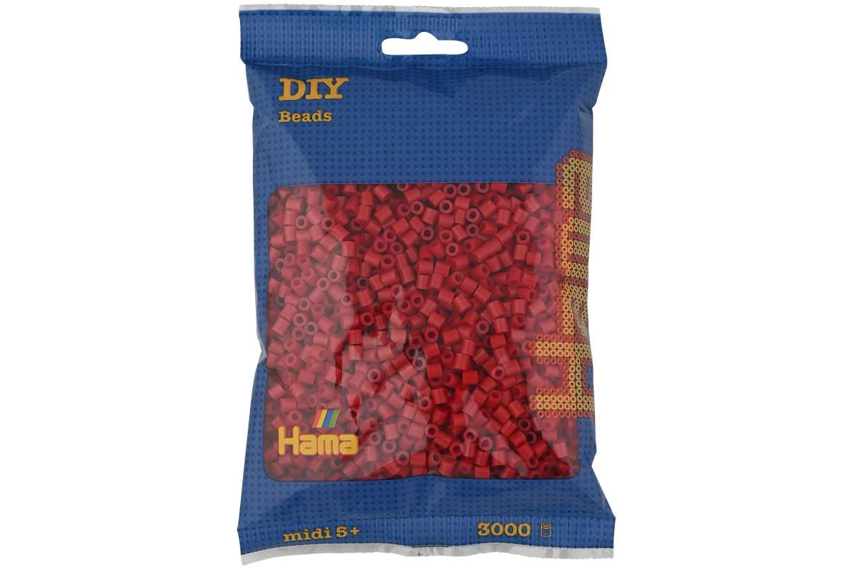 HAMA Hama midi perler 3000stk mørkerød 201-22