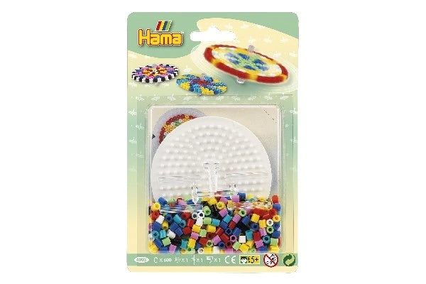 HAMA Hama rund plade m/perler & connector i blister