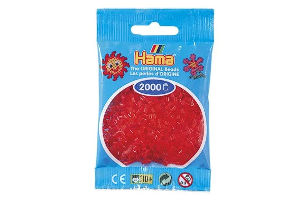 Hama mini perler rød transparant 501-13