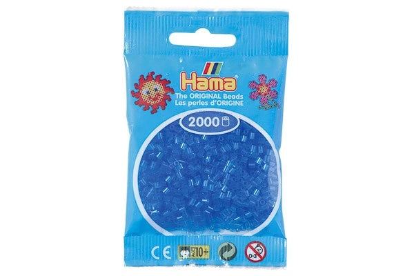 Hama mini perler blå transparant 501-15