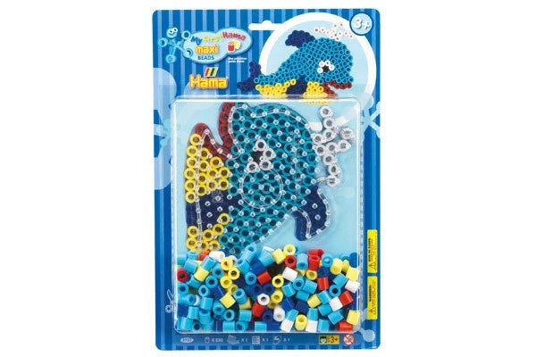 Hama maxi 250 perler og 1 stiftplade hval 8932