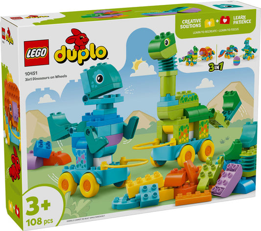 LEGO Duplo 3-i-1-dinosaurer på hjul 10451