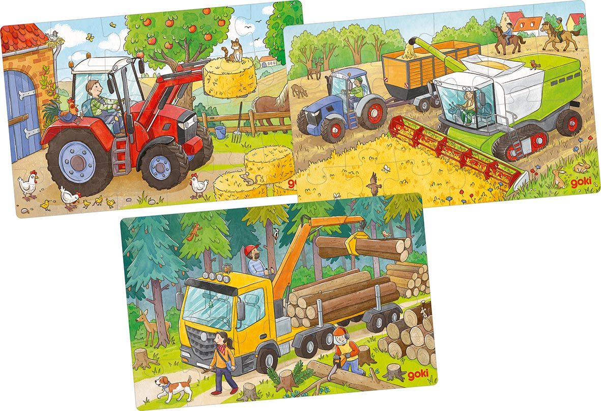 Goki Puslespil, køretøjer 3X24 Brikker