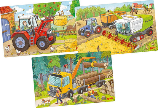 Goki Puslespil, køretøjer 3X24 Brikker