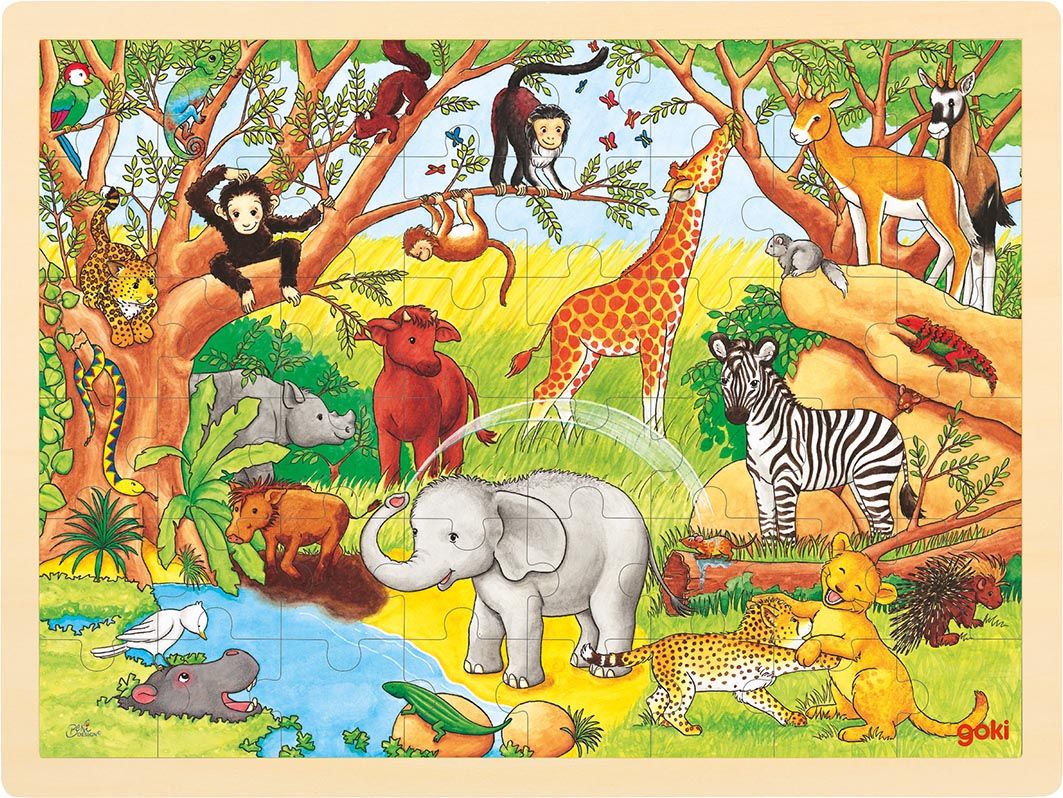 Goki Puzzle Africa 48 brikker i træ