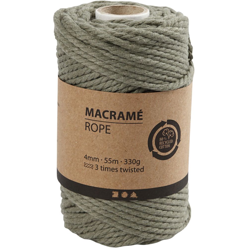 Macramé-reb Mos grøn, 330 G