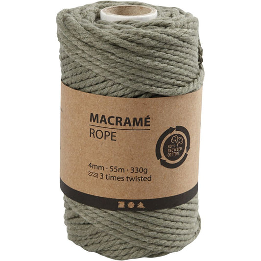 Macramé-reb Mos grøn, 330 G