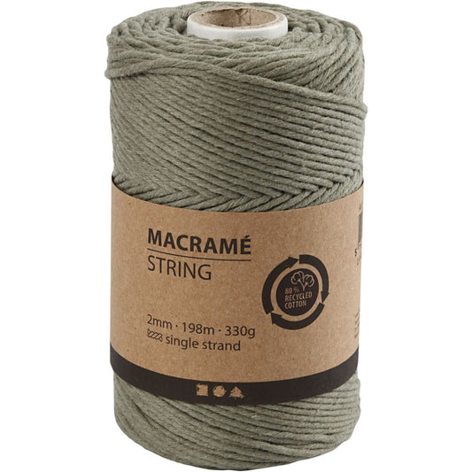 Macramé-snor Mos grøn, 330 G