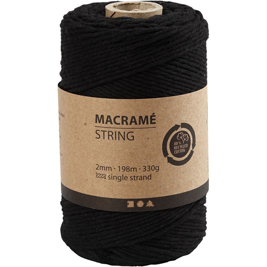 Macramé-snor Sort, 330 G