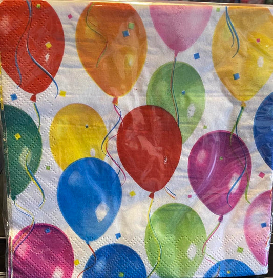 Servietter med balloner 2 lag 33x33 cm