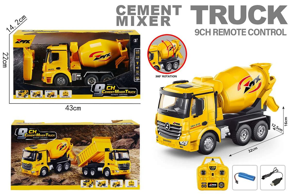 MX R/C Constructions Cement Mixer R/C 1:18 2,4GHz, 3,7V, 9 channels