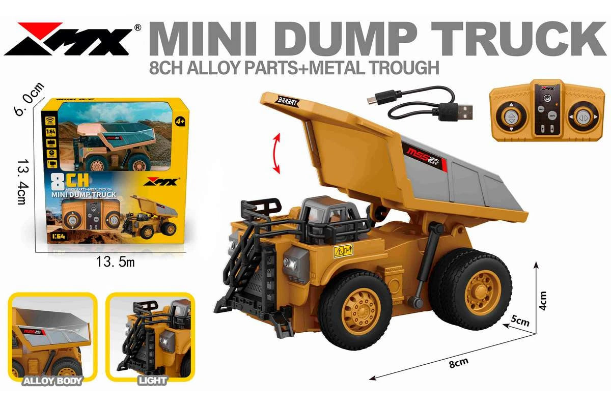 MX R/C Constructions Dump Truck R/C 1:64 2,4GHz 3,7V Li-Ion, 8 channels