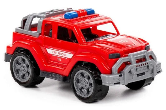 POLESIE Jeep brandbil 21,8x12x10,3cm i net, rød
