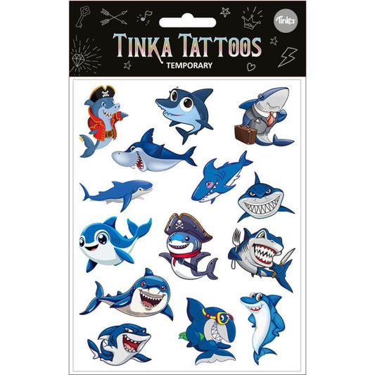 Tatovering med seje hajer Tinka