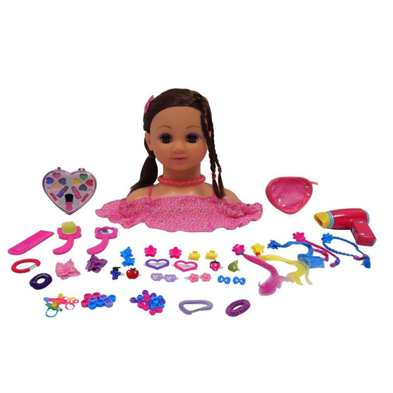 Happy Friend Sminken Hårstylings hoved Mørkt hår