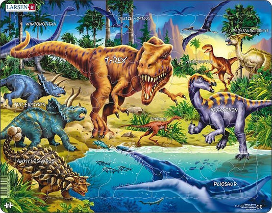 Lasen Puslespil Dinosaur 36 cm. 57 Brikker