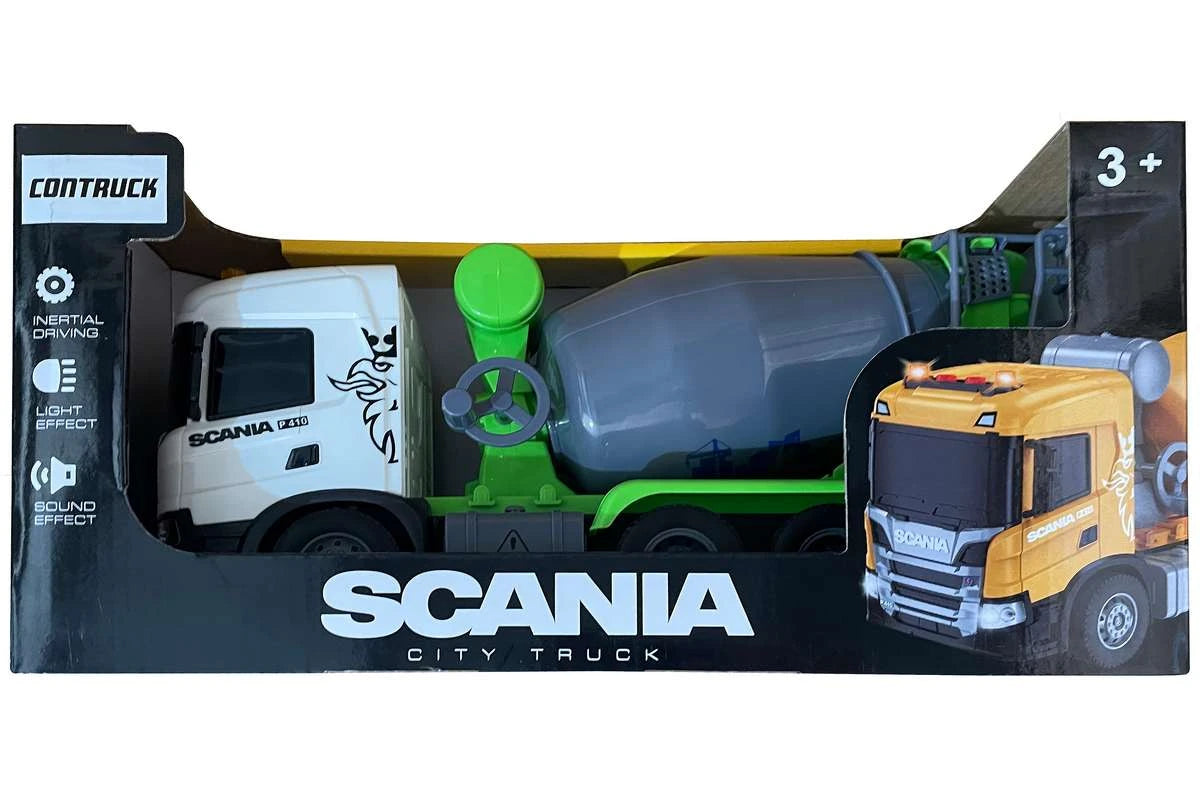 CONTRUCK SCANIA cementblander med lys & lyd, 31x10,6x15cm