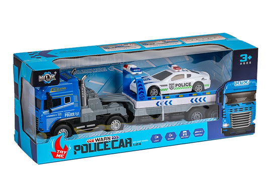 KLX die-cast Die-cast truck w/hanger, police car, light & sound