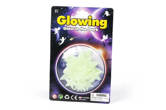 GLOWING Glow-in-the-dark Stjerner 15stk. ass. i blister
