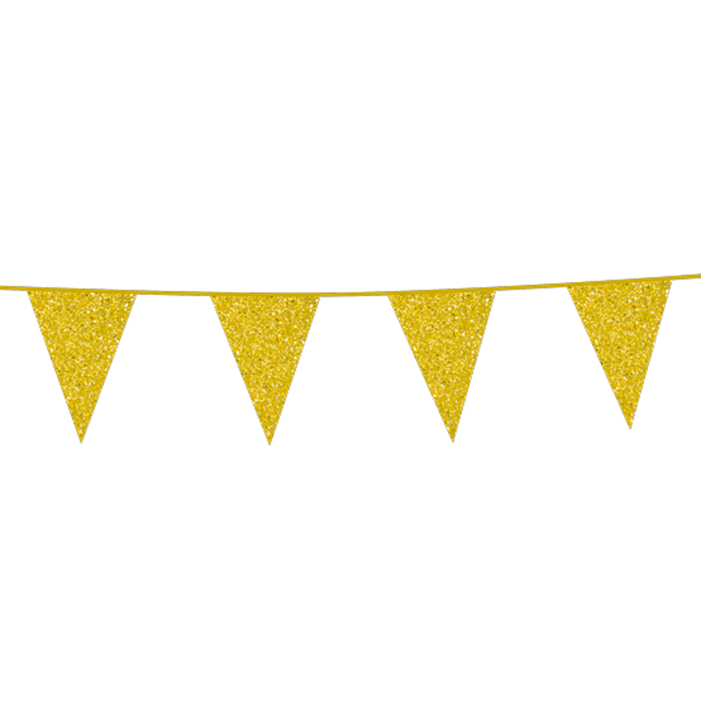 Guld glitter banner 6 meter