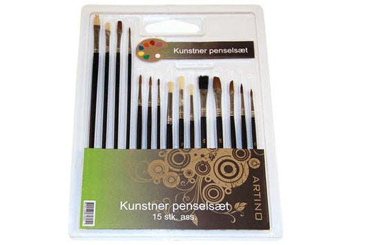 Artino Penselsæt i blister 15ass.