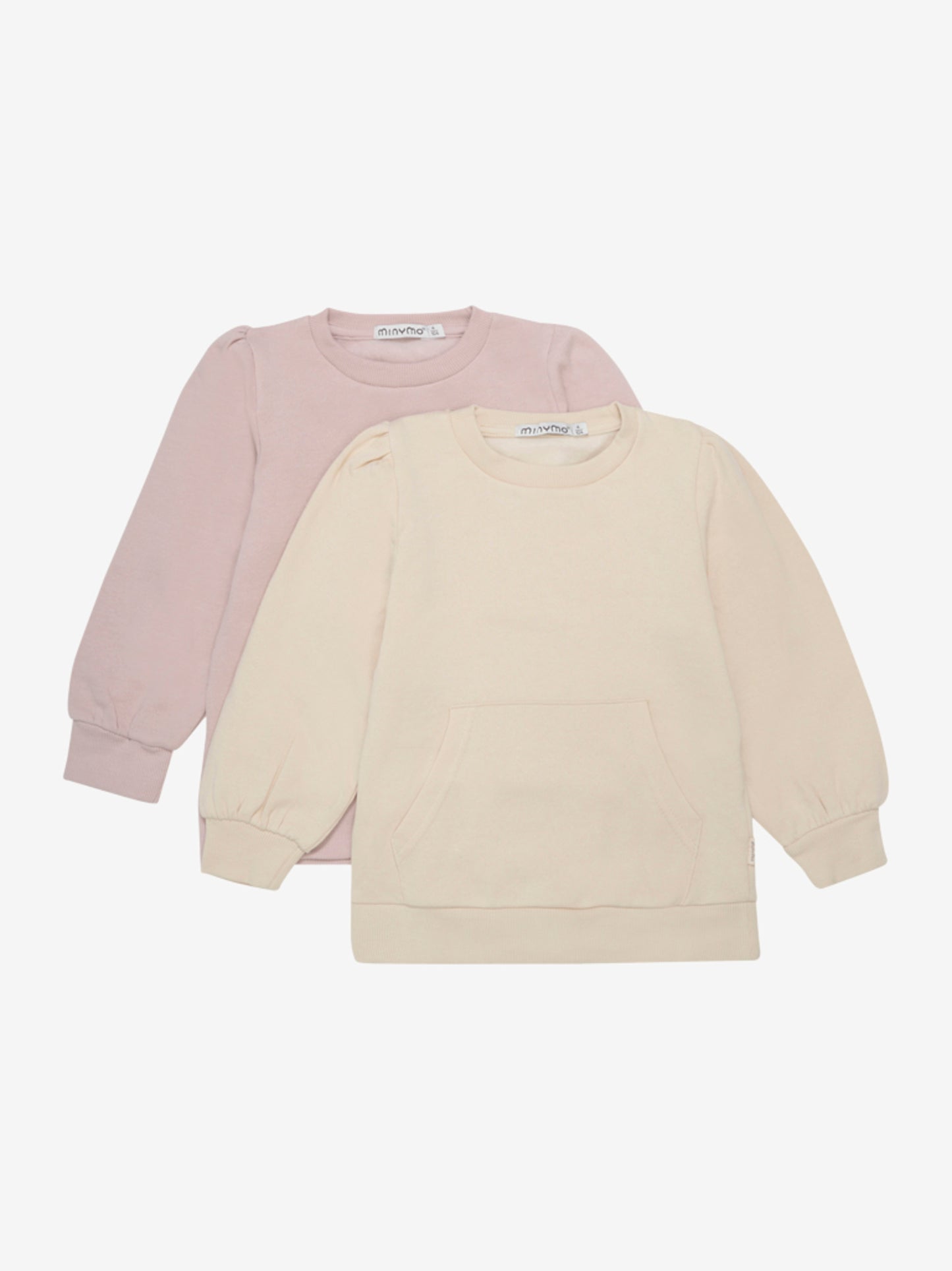 Minymo 2 pk sweatshirt creme og duch rosa 110 cm