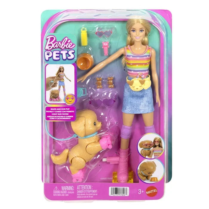Barbie Feature Pet Skate N Run Pup Incl 12 tilbehørs ting