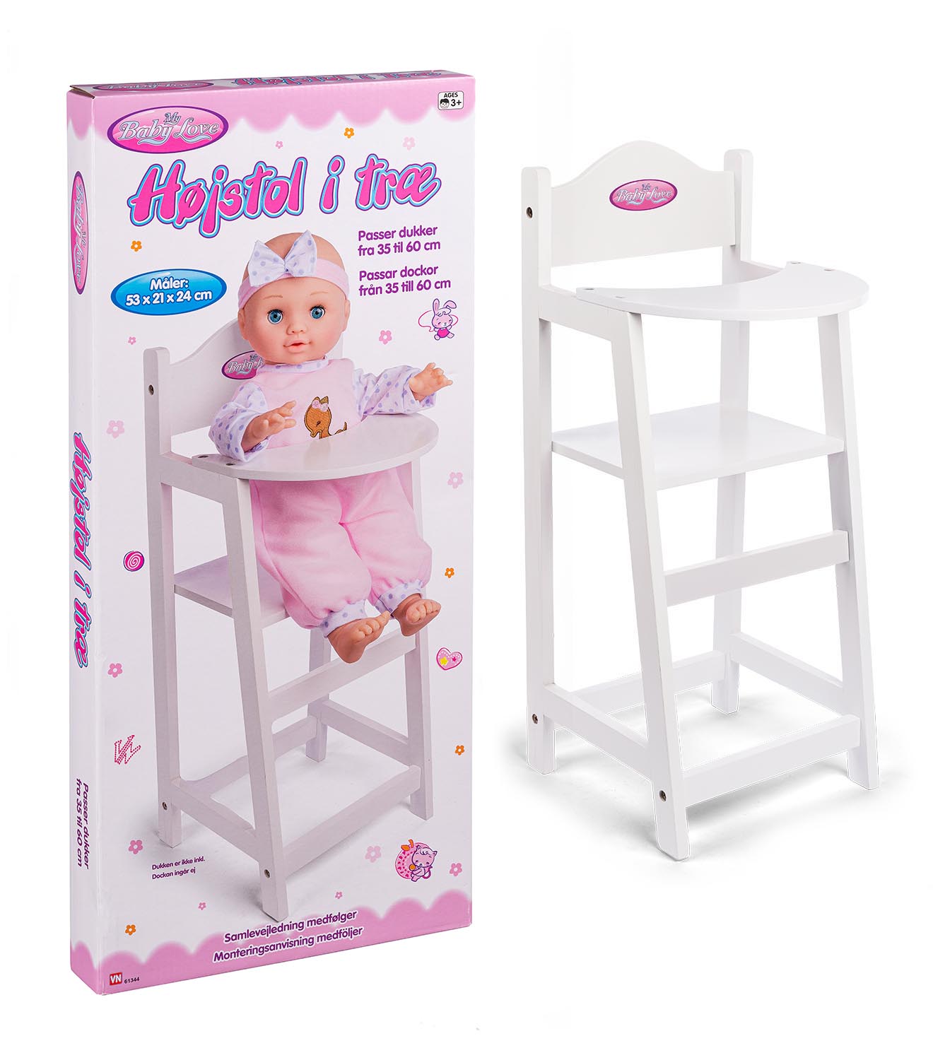 MY BABY TRÆHØJSTOL 53 cm høj
