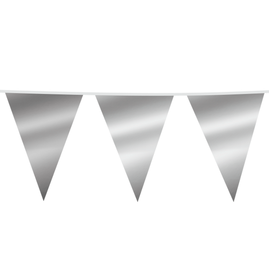Sølv metallic banner 10 meter