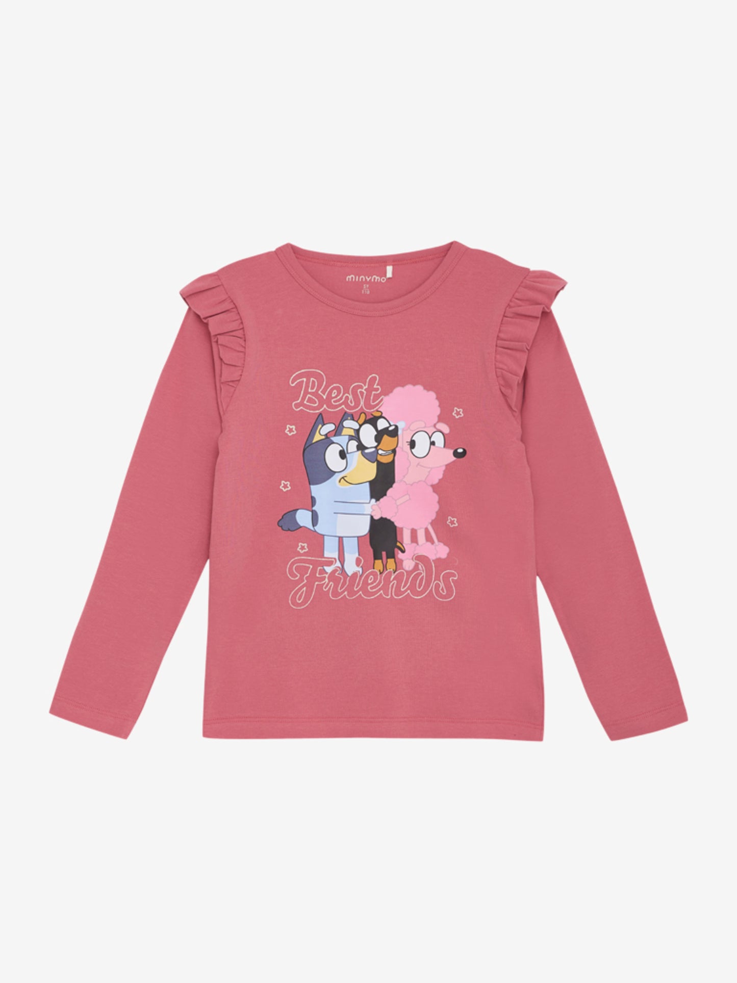 Minymo Bluey langærmet t-shirt 104 cm lyserød