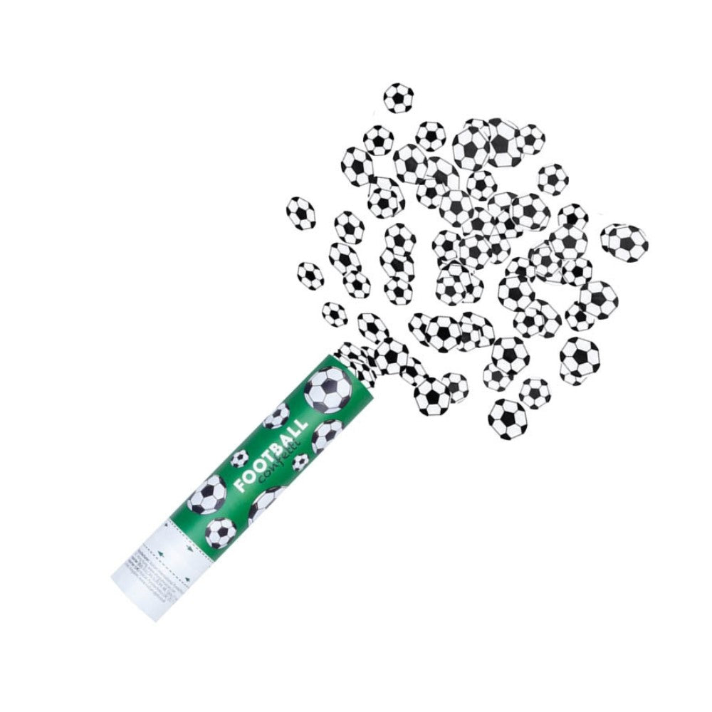 Confettirør med fodbolde 25 cm