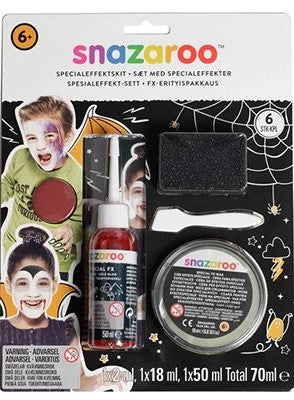 SNAZAROO Sminkefarvesæt special effekter rød, 5 dele