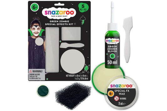 SNAZAROO Sminkefarvesæt Zombie grøn, 5 dele
