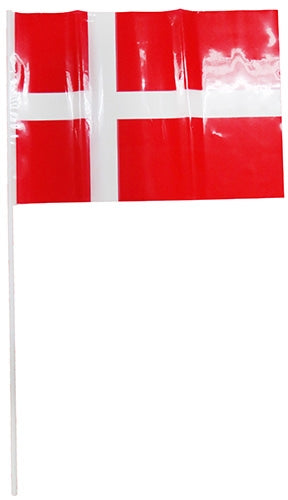 Flag på pind. Plast. 10 stk. A4 H50cm.