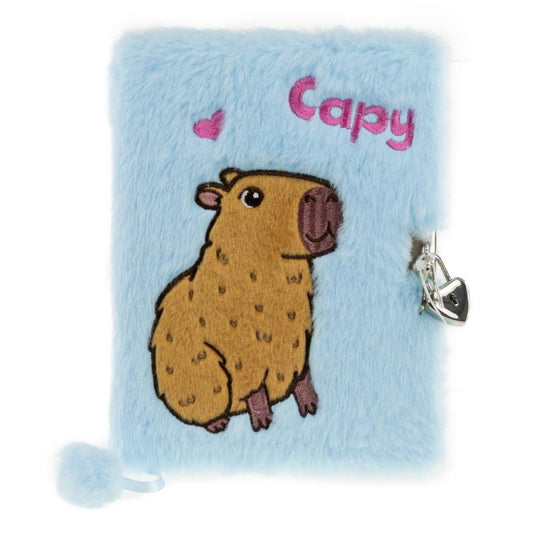 DAGBOG PLYS CAPYBARA BLÅ MED LÅS