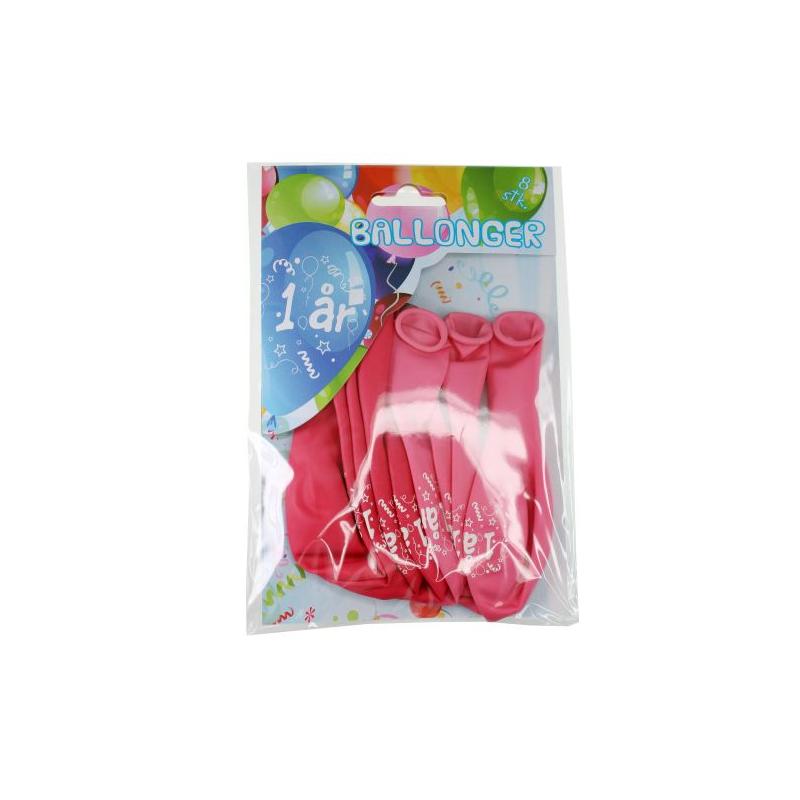 Latex balloner 1 år lyserød