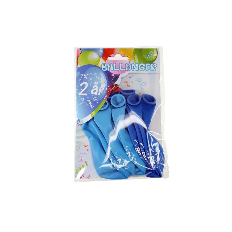 Latex balloner 2 år lyseblå