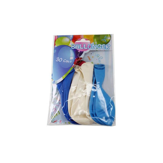 Latex balloner lyseblå, hvid og mørke blå