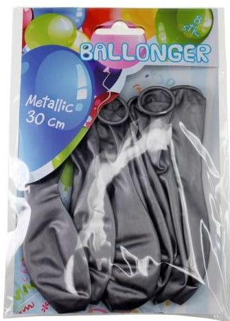 Latex balloner Metallic Sølv 8 stk.