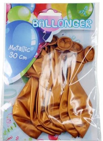 Latex balloner Metallic Guld 8 stk.