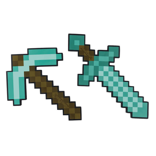 Minecraft Legetøj Role Play Foam Sword And Pickaxe Set Diamond Skum