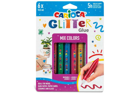 CARIOCA Glitter glue 10,5ml multi 6stk